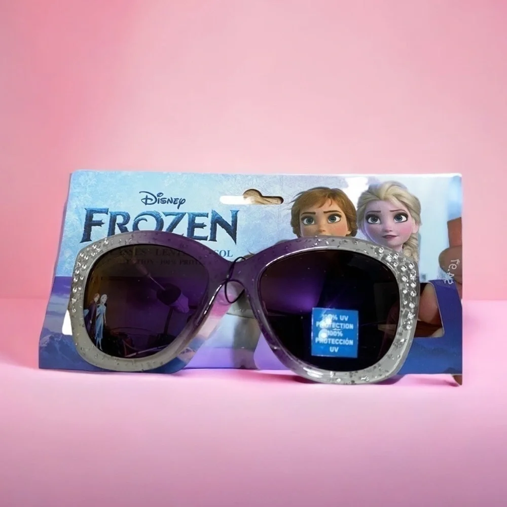 Frozen Disney Rhinestone Sunglasses Girls Kids NWT Elsa Anna Purple